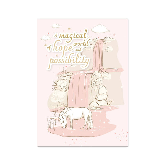 Wall Art - Unicorn Waterfall Rose Meadow