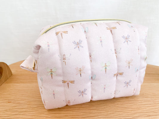 Small boxy bag - Fairy Welcome - Vertically quilted