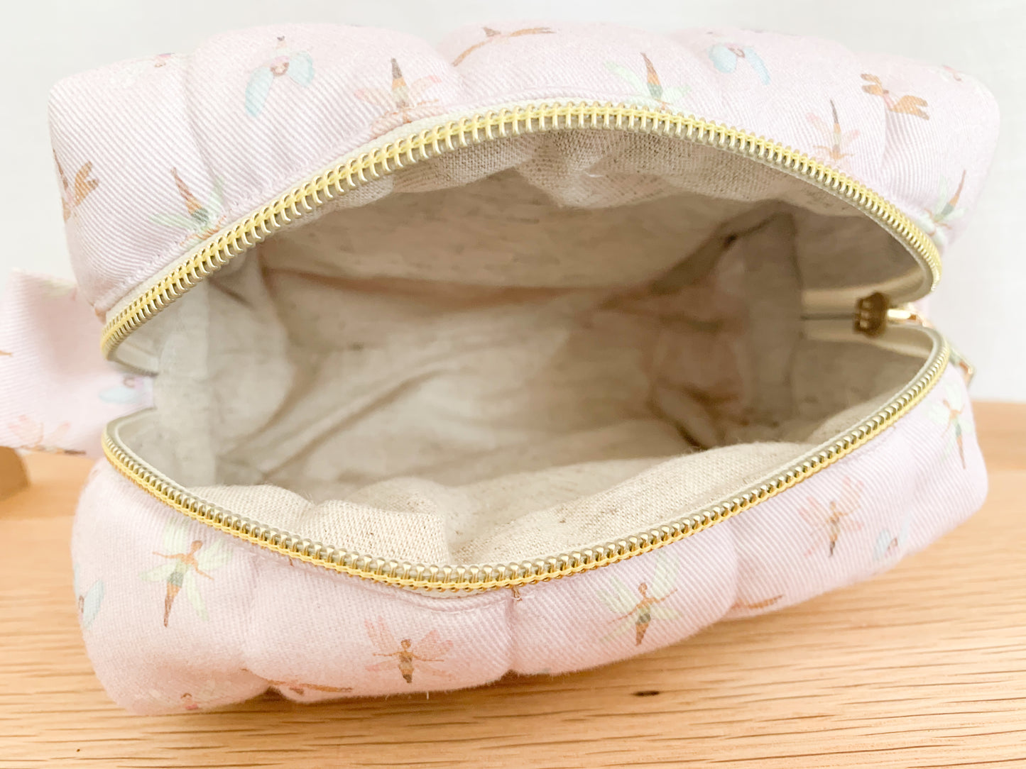 Small boxy bag - Fairy Welcome - Vertically quilted