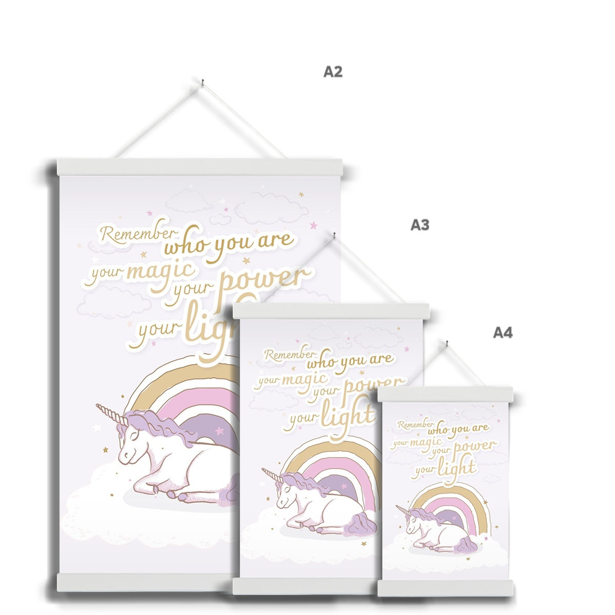 Wall Art with Hanger - Unicorn Rainbow Lilac Dreams