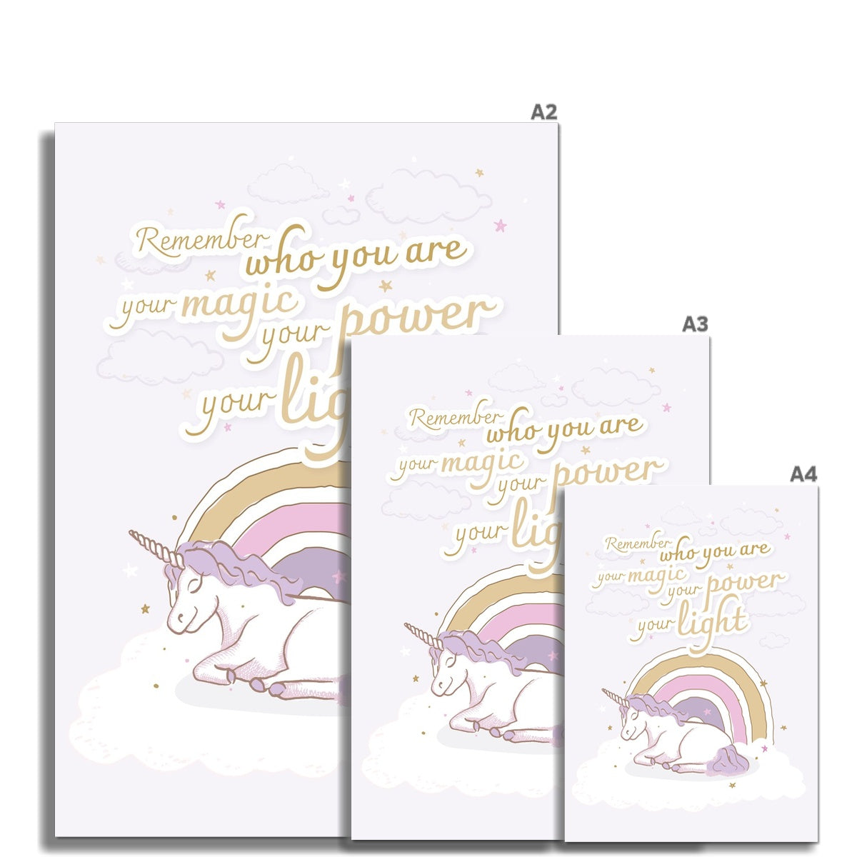 Wall Art - Unicorn Rainbow Lilac Dreams