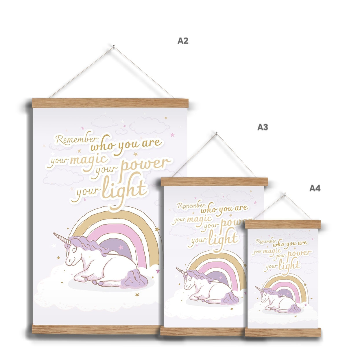 Wall Art with Hanger - Unicorn Rainbow Lilac Dreams