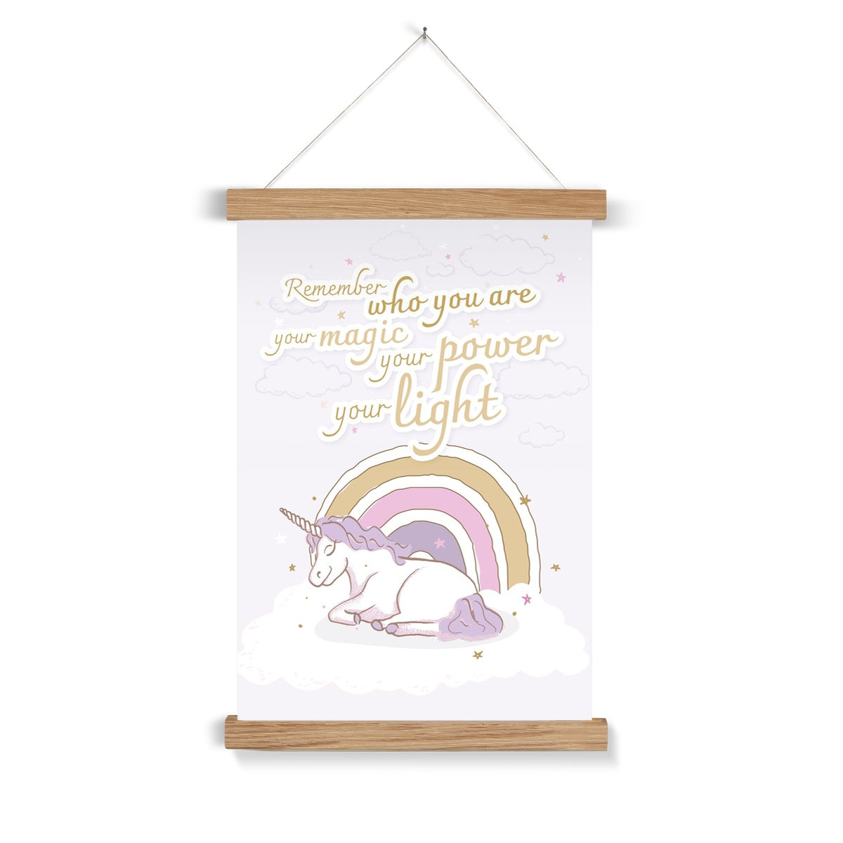 Wall Art with Hanger - Unicorn Rainbow Lilac Dreams