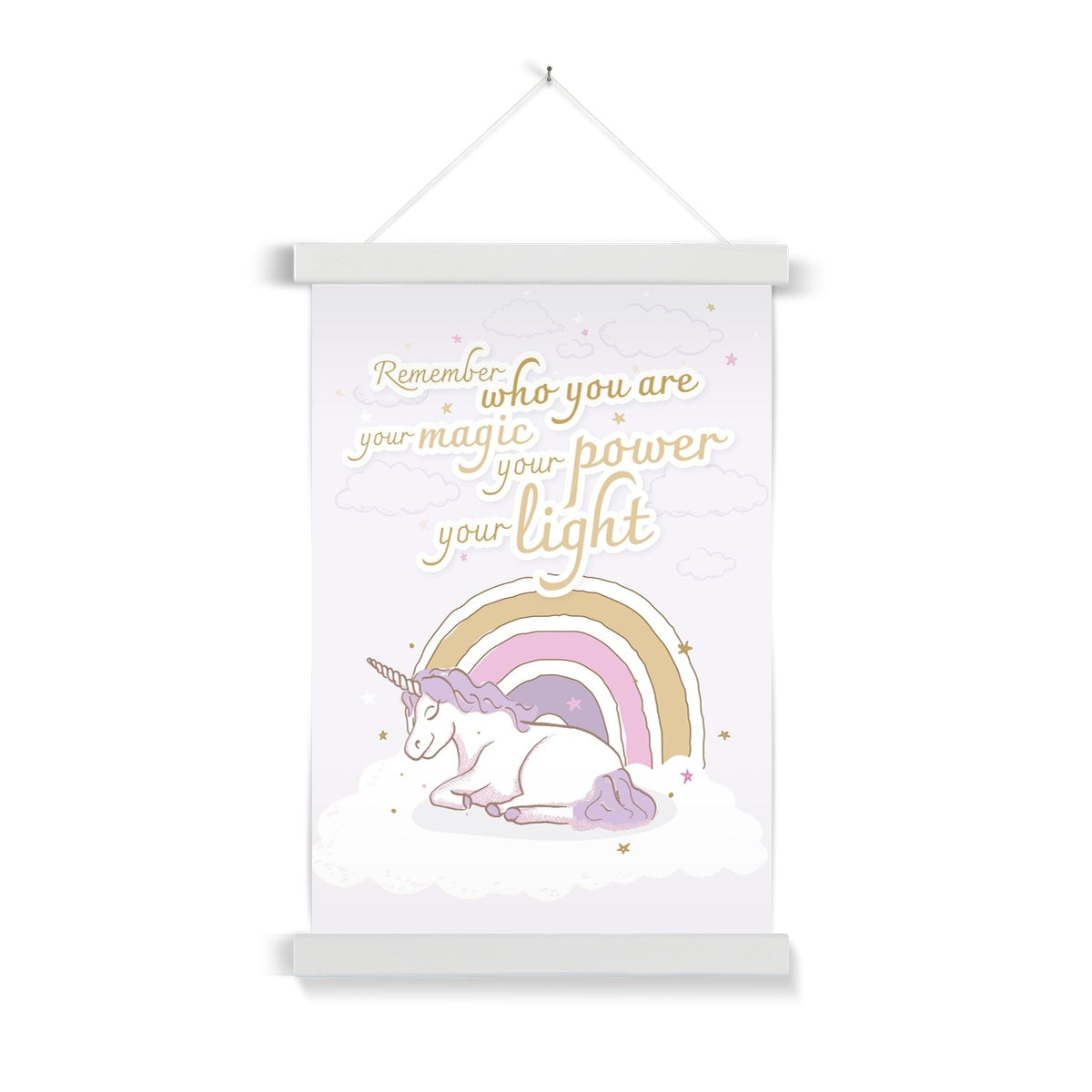 Wall Art with Hanger - Unicorn Rainbow Lilac Dreams