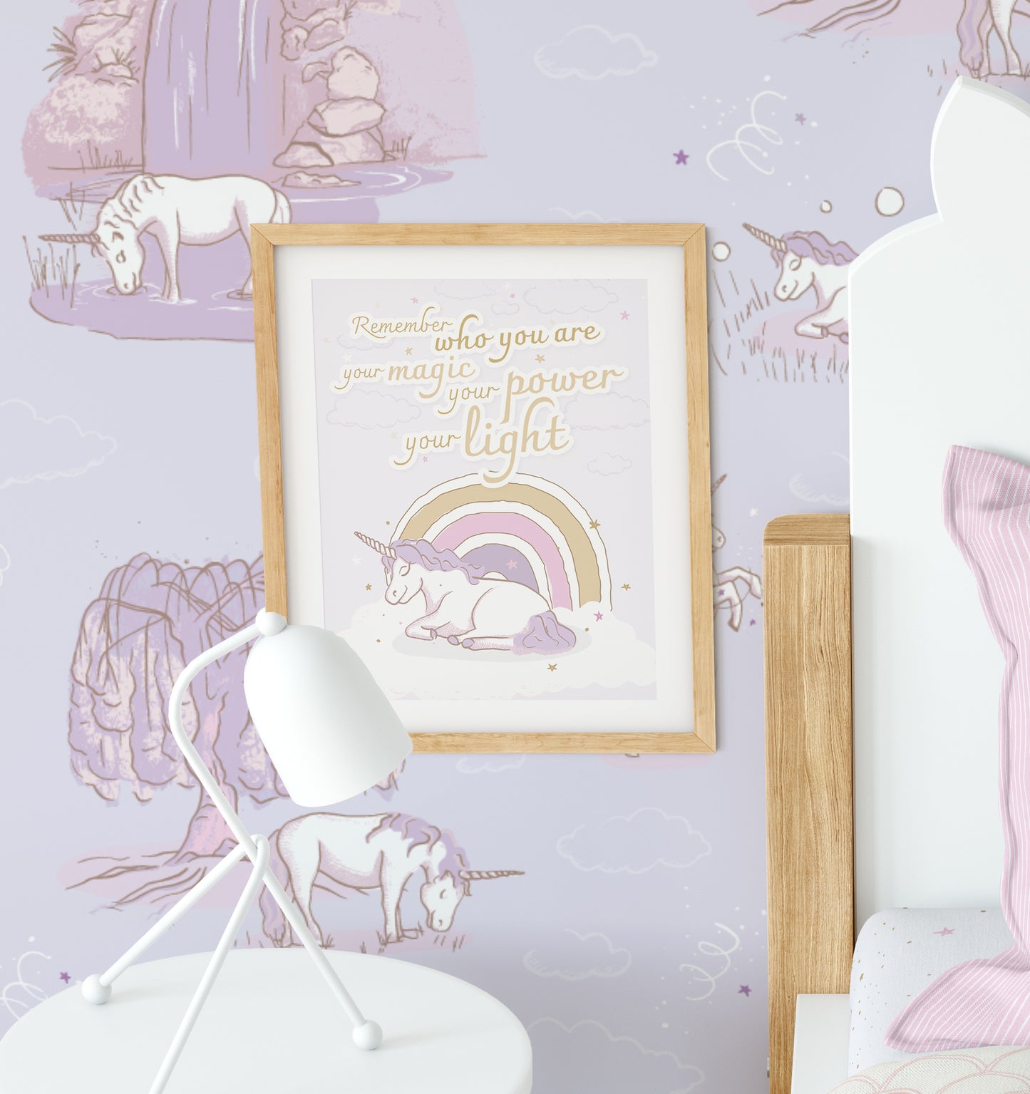 Wall Art - Unicorn Rainbow Lilac Dreams