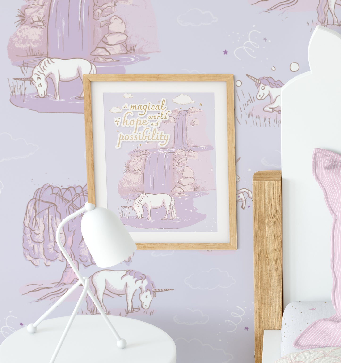 Wall Art - Unicorn Waterfall Lilac Dreams